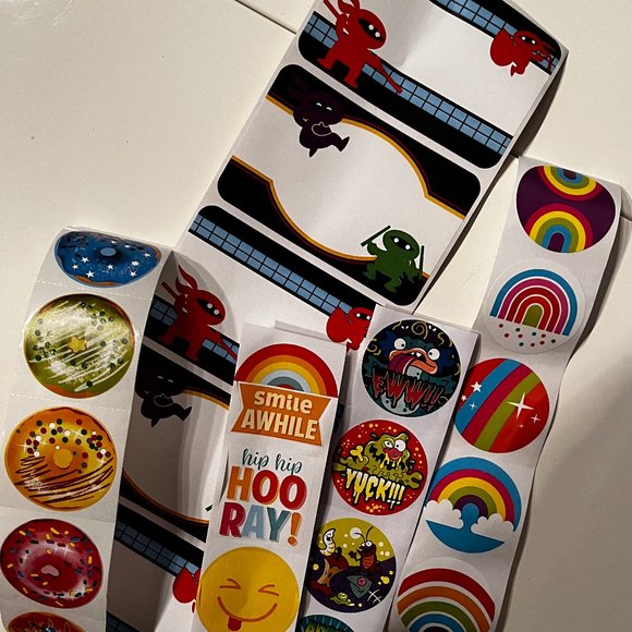 Sticker Assortment! (Rainbows, Donuts, Gross and Ninja) - Picture 1 of 8